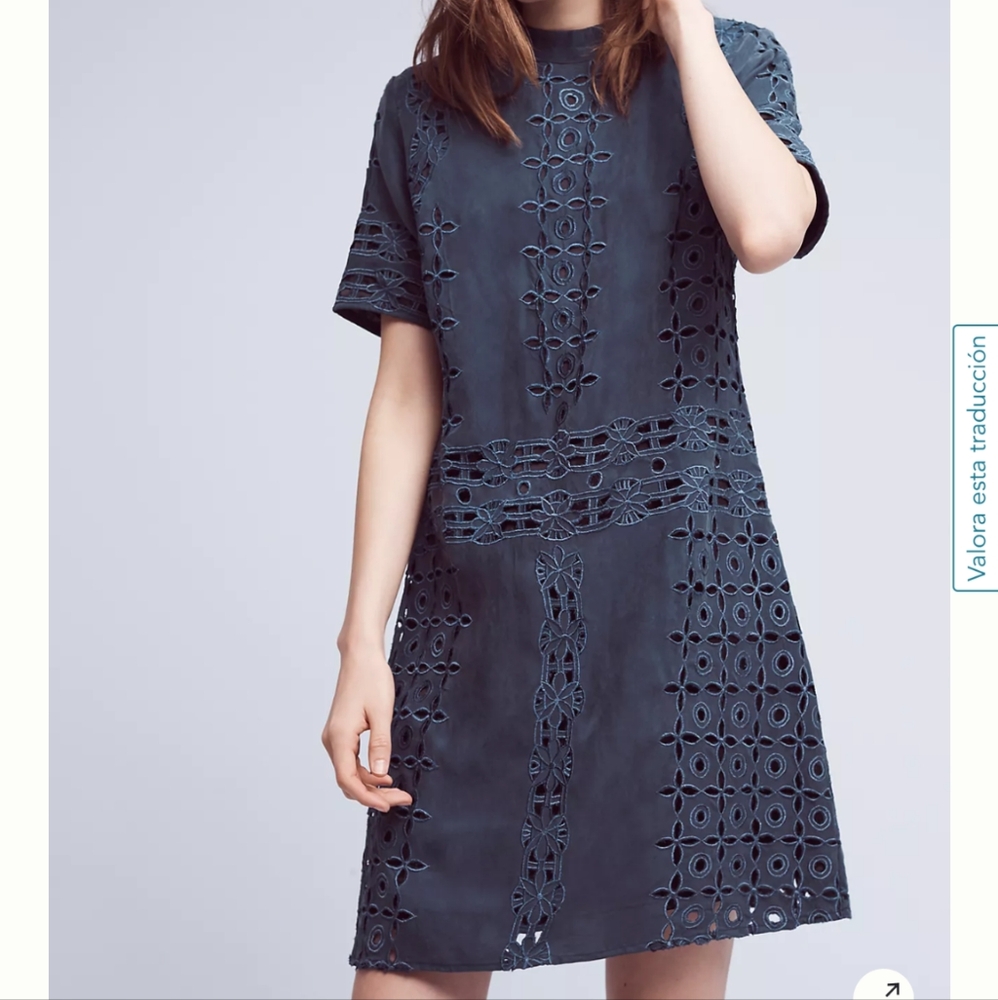 KAS New York Anthropologie Cutwork Lizette Dress